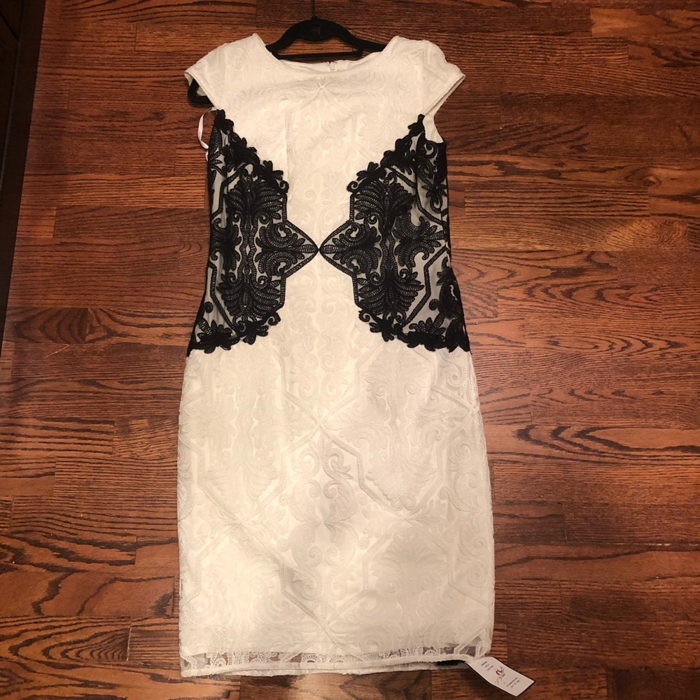 Tadashi Shoji Black and White Dress Size 8